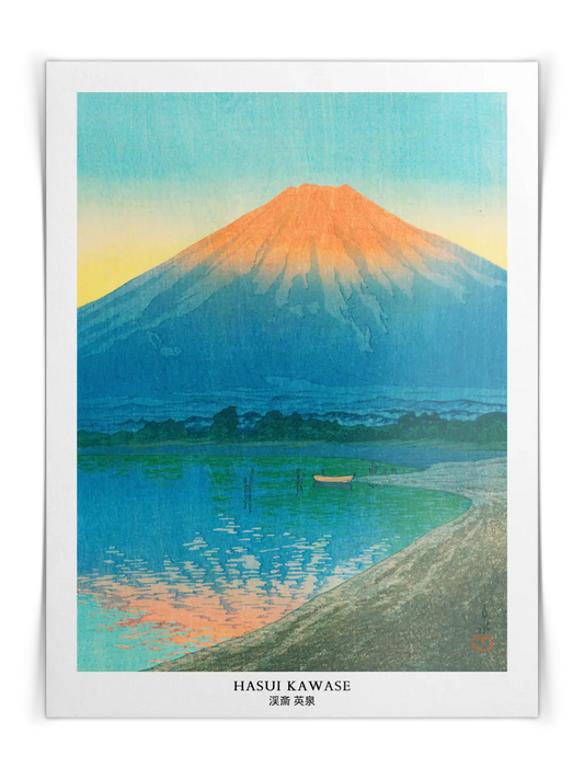 Kawase Hasui - Daybreak over Lake Yamanaka Poster