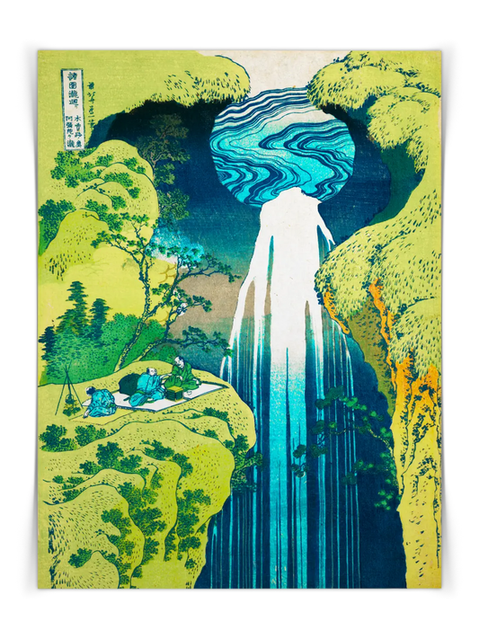 Katsushika Hokusai - The Amida Waterfall Poster