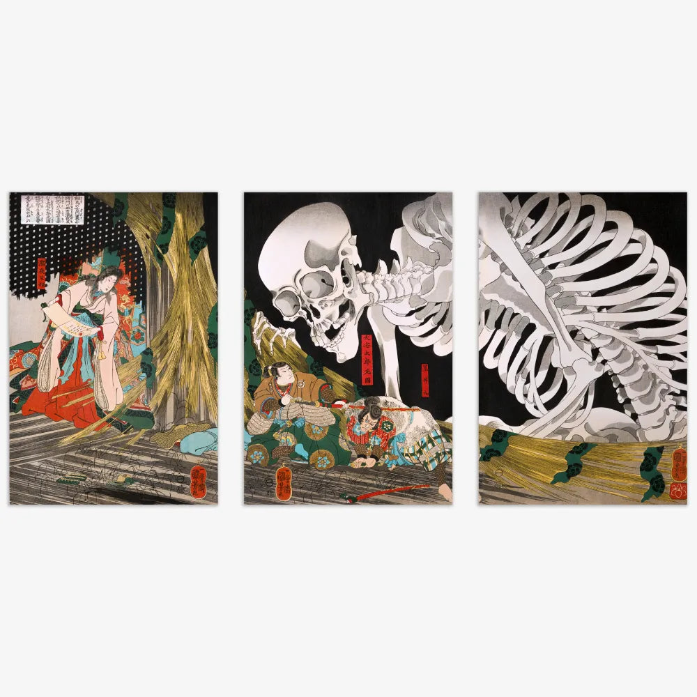 Japanisches Skelett | 3 x Poster Set