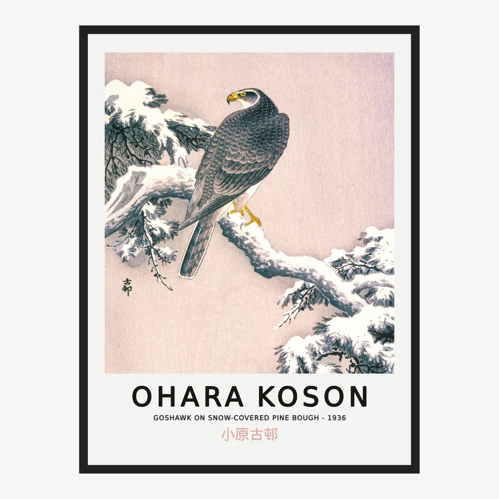 Ohara Koson - Goshawk on Pine Bough Poster