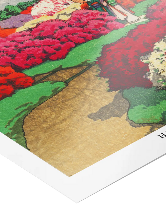 Kawase Hasui - Frauen im Azaleengarten Poster