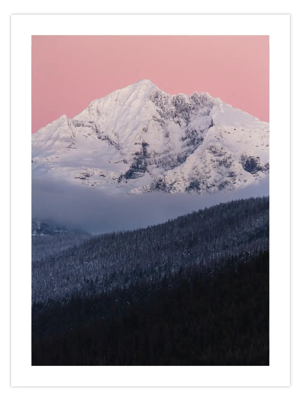 Berg und rosa Himmel Poster