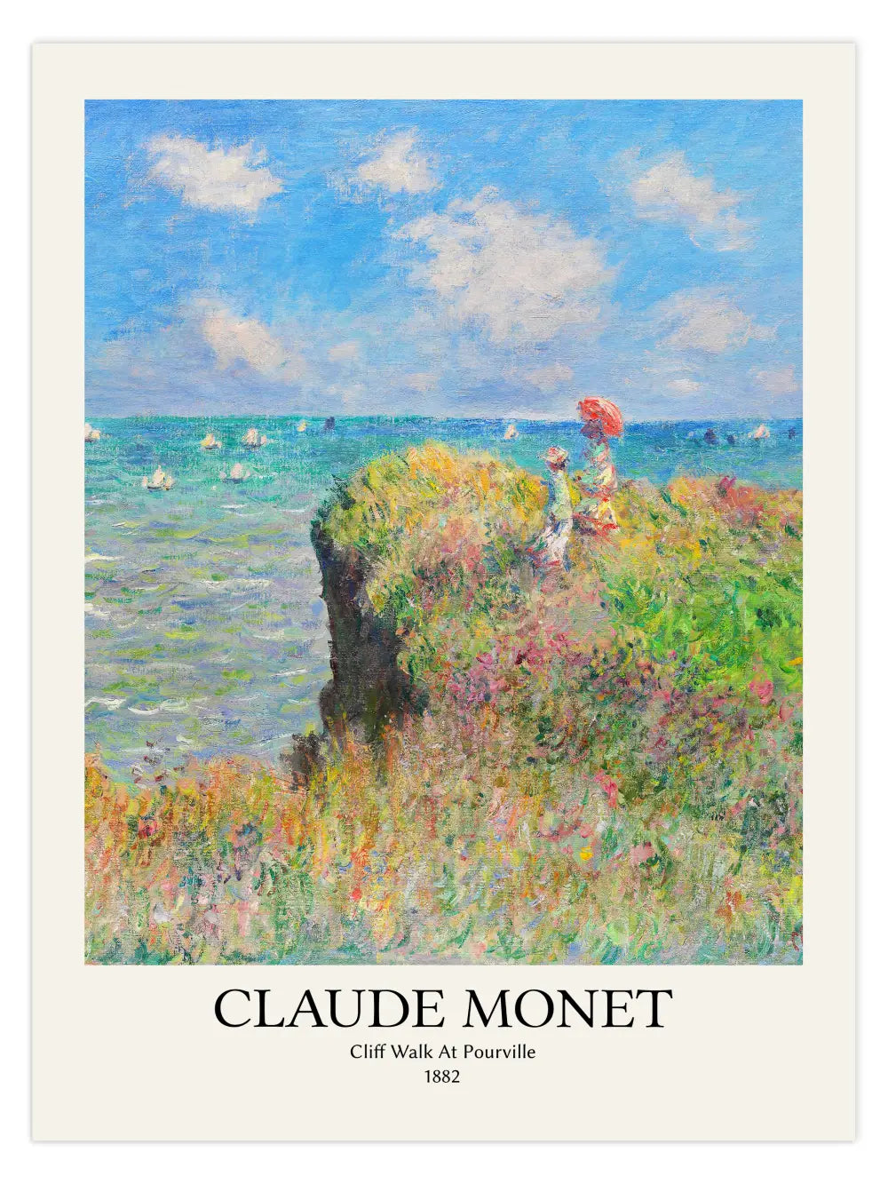Claude Monet - Cliff Walk at Pourville Poster