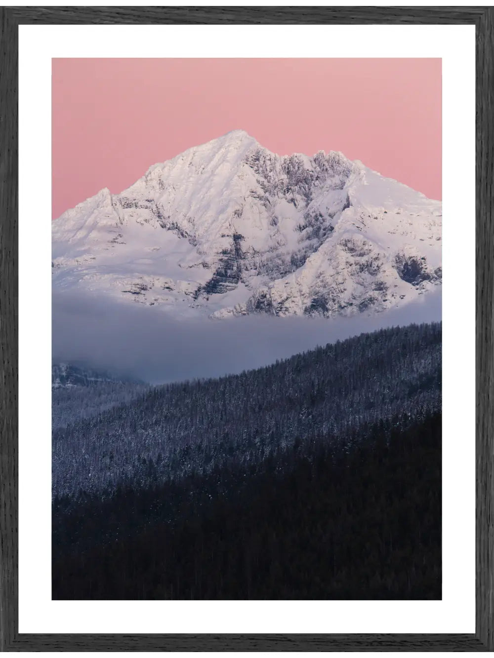 Berg und rosa Himmel Poster