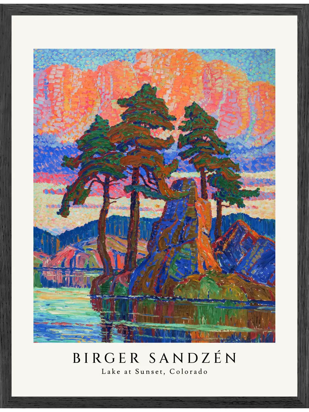 Birger Sandzén - See bei Sonnenuntergang Poster