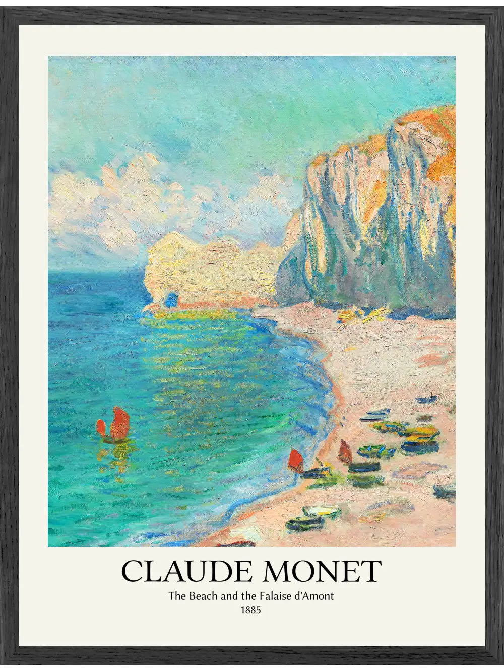 Claude Monet - The Beach and the Falaise d'Amont Poster