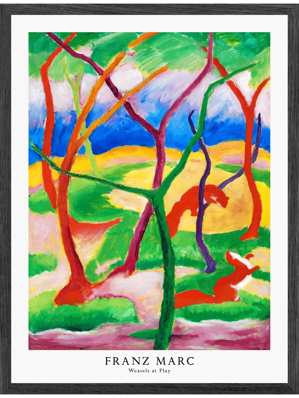 Franz Marc - Spielende Wiesel Poster