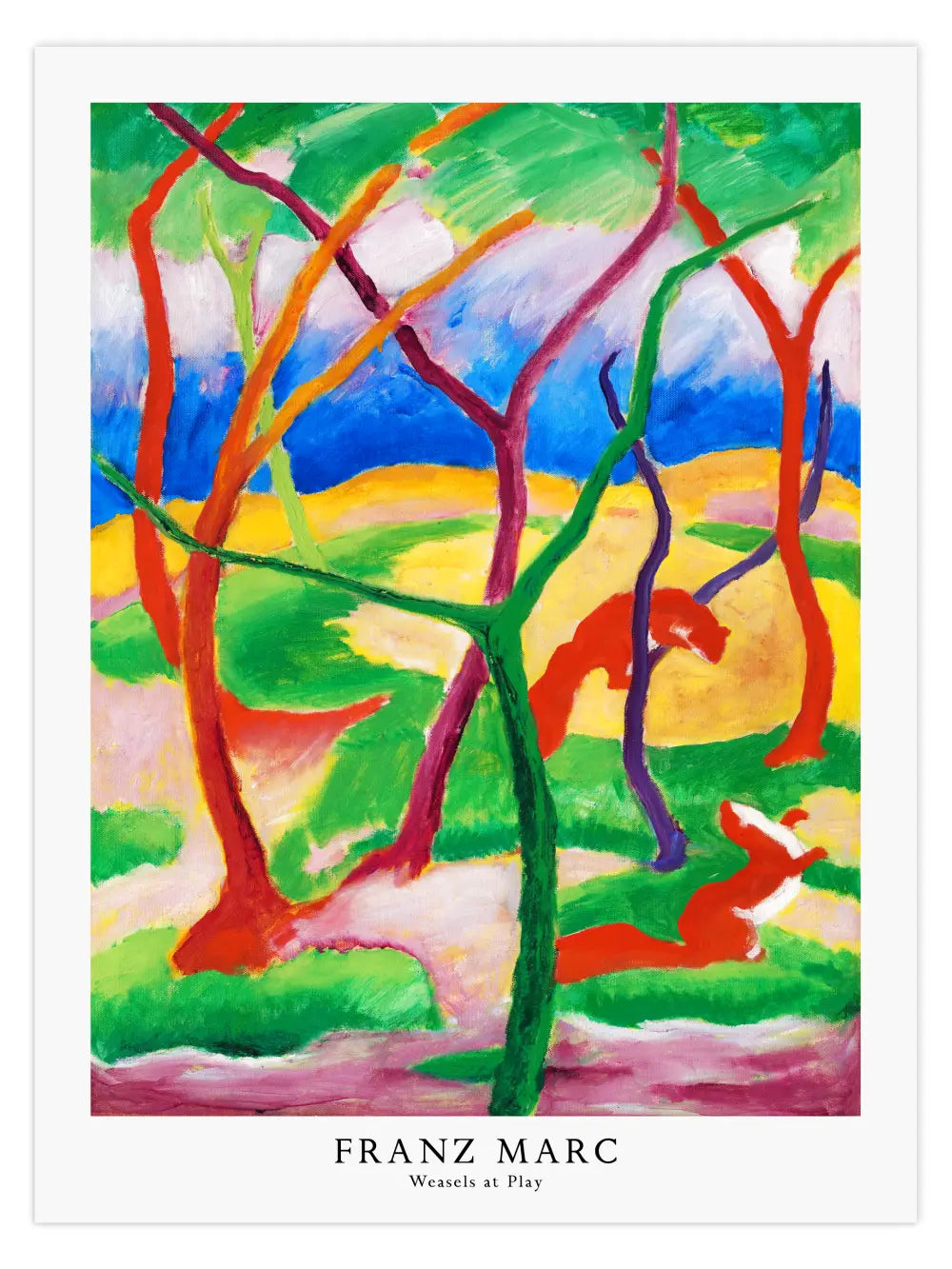 Franz Marc - Spielende Wiesel Poster