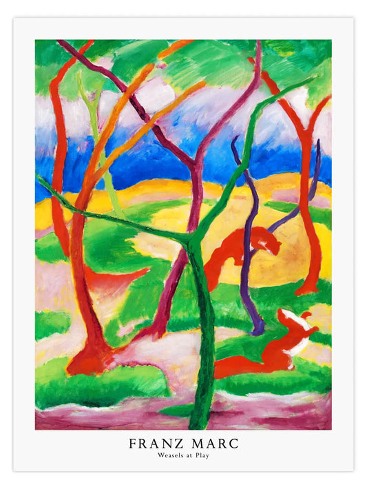 Franz Marc - Spielende Wiesel Poster