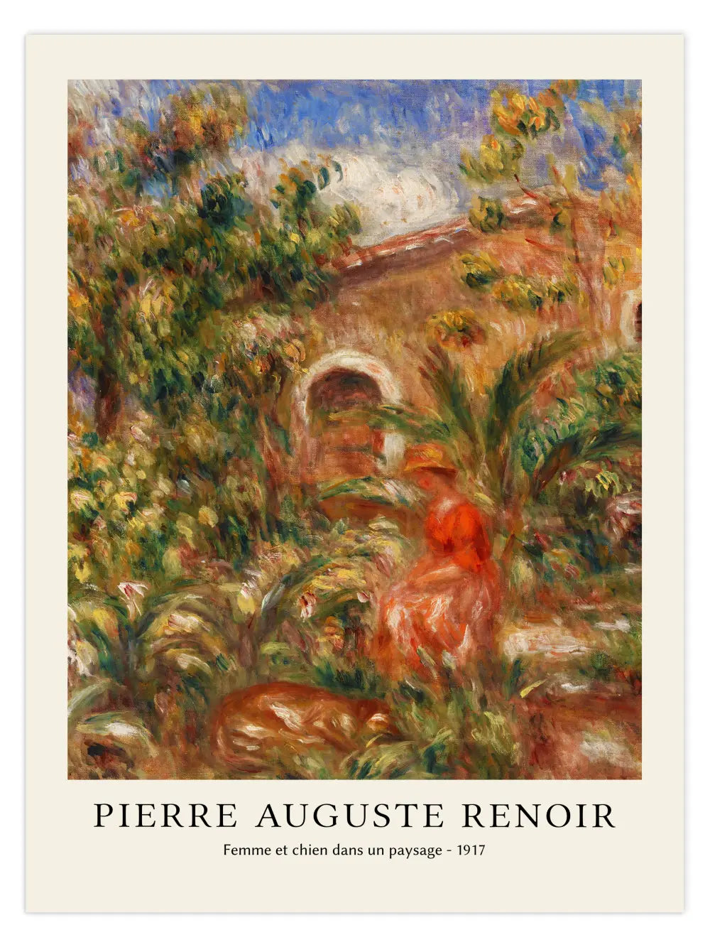 Pierre Auguste Renoir - Landschaft mit Frau und Hund Poster