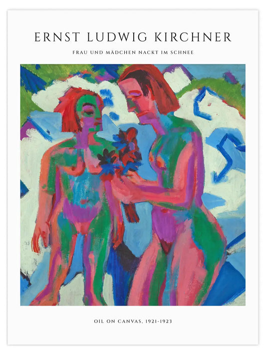 Ernst Ludwig Kirchner - Frau und Mädchen nackt im Schnee Poster