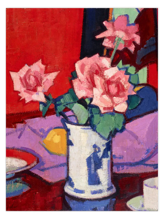 Samuel John Peploe - Rosa Rosen, chinesische Vase Poster