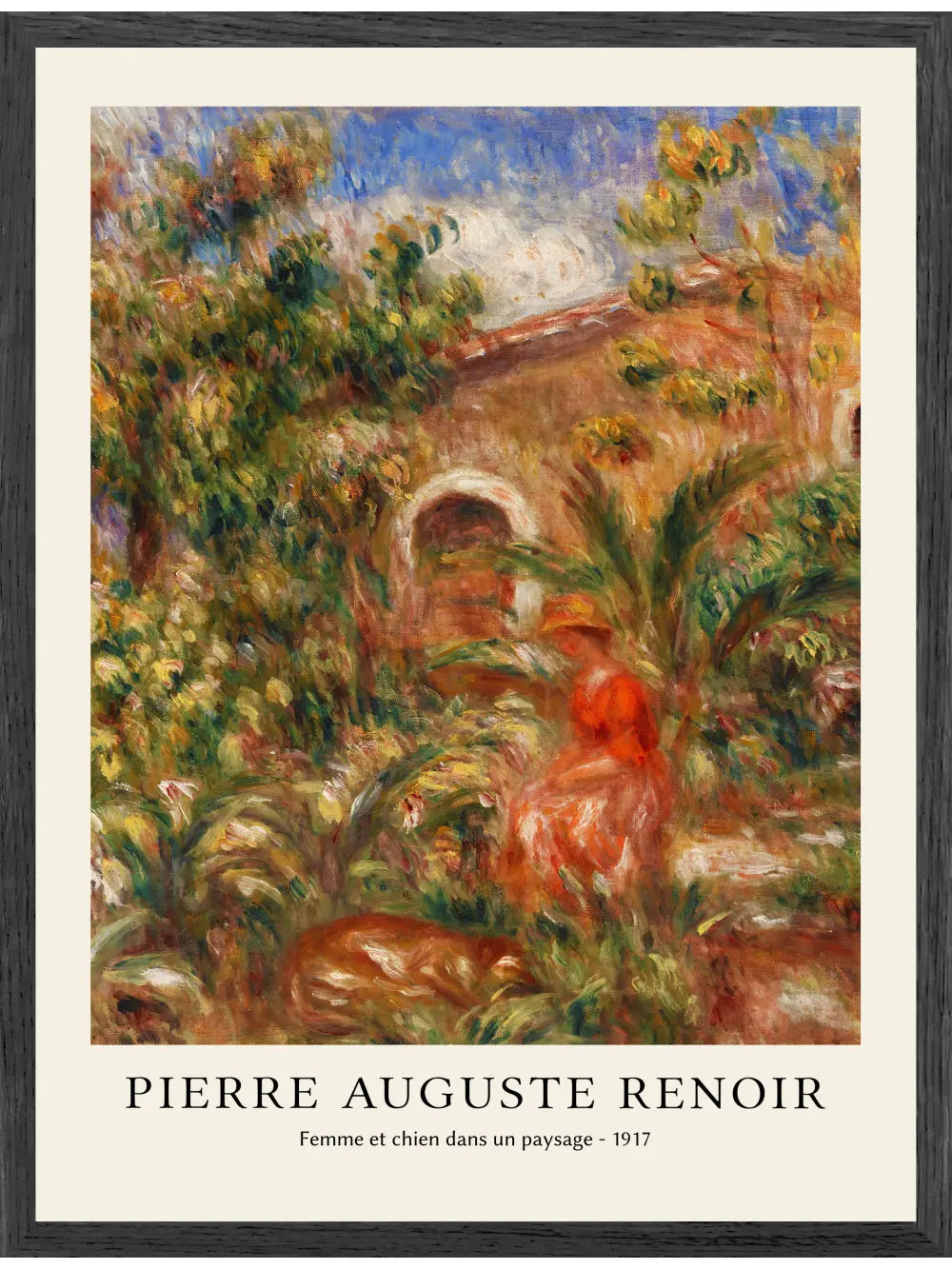 Pierre Auguste Renoir - Landschaft mit Frau und Hund Poster