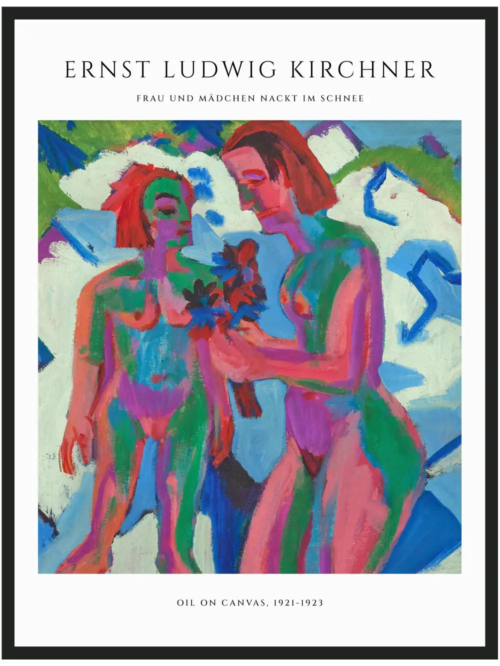 Ernst Ludwig Kirchner - Frau und Mädchen nackt im Schnee Poster