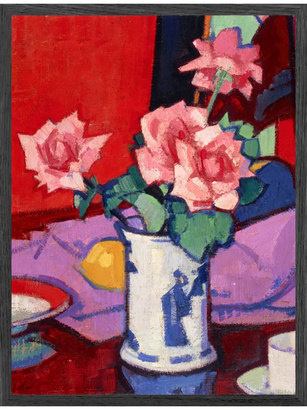 Samuel John Peploe - Rosa Rosen, chinesische Vase Poster