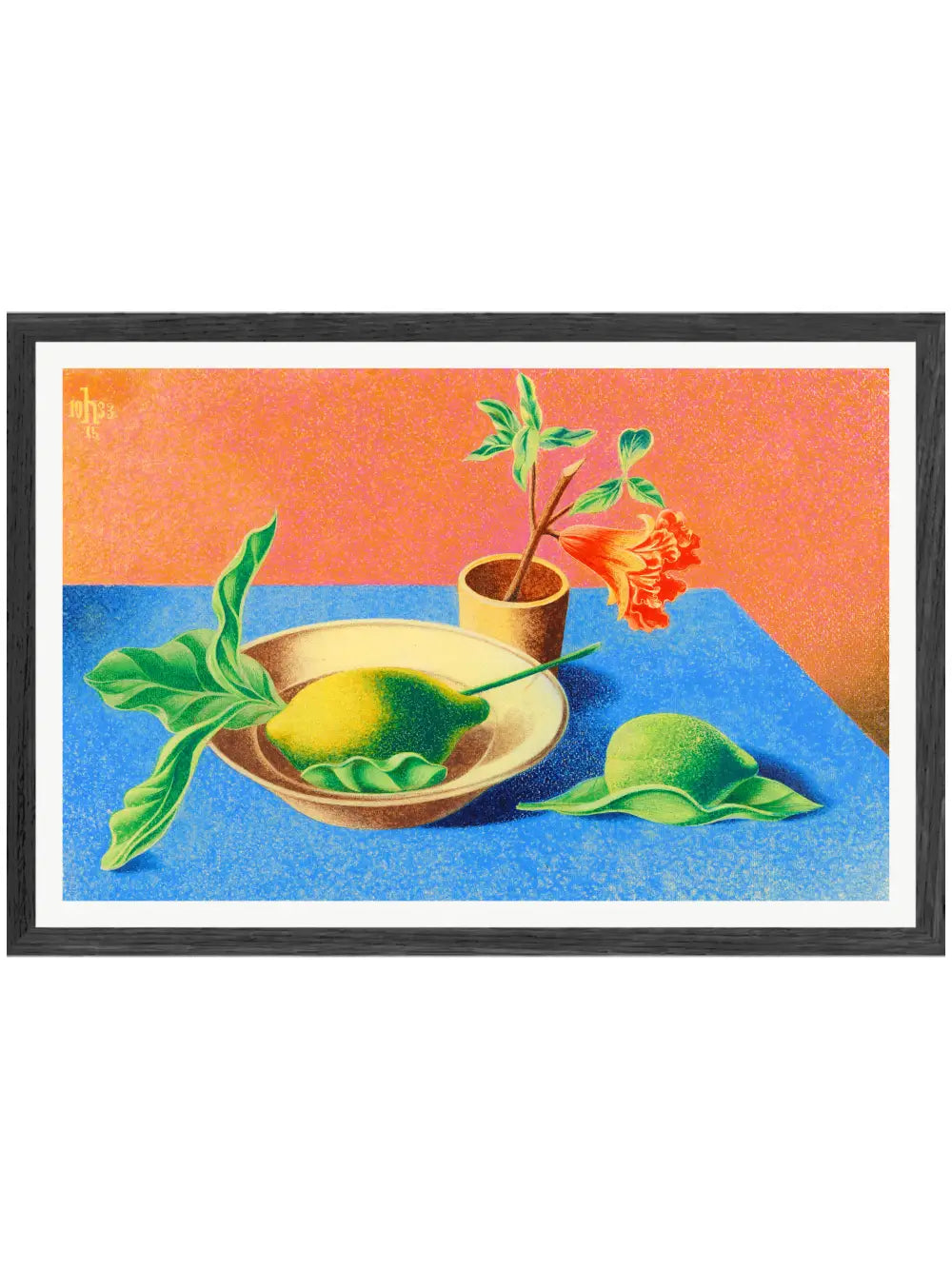 Heinrich Hoerle - Granatblüte und Zitronen Poster