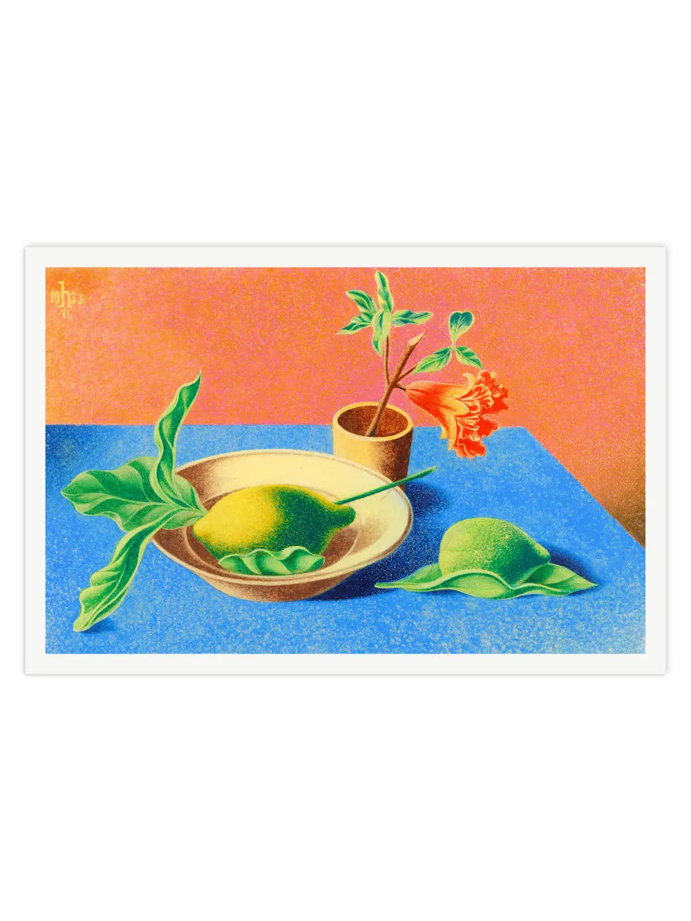 Heinrich Hoerle - Granatblüte und Zitronen Poster
